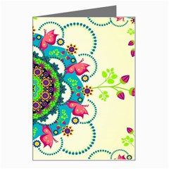 Mandala Flowers, Abstract, Butterflies, Floral, Pattern Greeting Card from ArtsNow.com Left