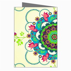 Mandala Flowers, Abstract, Butterflies, Floral, Pattern Greeting Card from ArtsNow.com Right