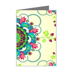 Mandala Flowers, Abstract, Butterflies, Floral, Pattern Mini Greeting Card from ArtsNow.com Left