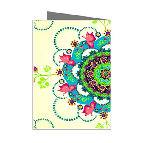 Mandala Flowers, Abstract, Butterflies, Floral, Pattern Mini Greeting Card from ArtsNow.com Right