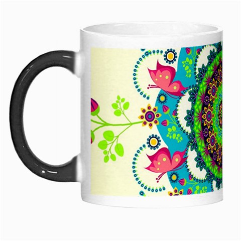 Mandala Flowers, Abstract, Butterflies, Floral, Pattern Morph Mug from ArtsNow.com Left