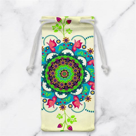 Mandala Flowers, Abstract, Butterflies, Floral, Pattern Jewelry Bag from ArtsNow.com Back