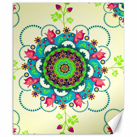 Mandala Flowers, Abstract, Butterflies, Floral, Pattern Canvas 8  x 10  from ArtsNow.com 8.15 x9.66  Canvas - 1