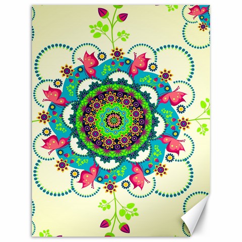 Mandala Flowers, Abstract, Butterflies, Floral, Pattern Canvas 12  x 16  from ArtsNow.com 11.86 x15.41  Canvas - 1