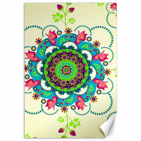 Mandala Flowers, Abstract, Butterflies, Floral, Pattern Canvas 12  x 18  from ArtsNow.com 11.88 x17.36  Canvas - 1