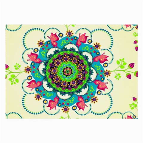 Mandala Flowers, Abstract, Butterflies, Floral, Pattern Large Glasses Cloth from ArtsNow.com Front