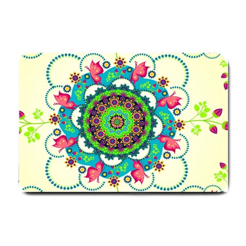 Mandala Flowers, Abstract, Butterflies, Floral, Pattern Small Doormat from ArtsNow.com 24 x16  Door Mat