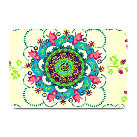 Mandala Flowers, Abstract, Butterflies, Floral, Pattern Plate Mats from ArtsNow.com 18 x12  Plate Mat