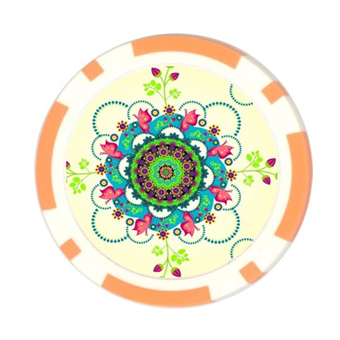 Mandala Flowers, Abstract, Butterflies, Floral, Pattern Poker Chip Card Guard from ArtsNow.com Front