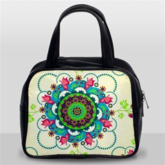 Mandala Flowers, Abstract, Butterflies, Floral, Pattern Classic Handbag (Two Sides) from ArtsNow.com Front