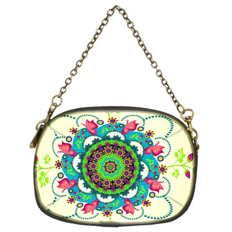 Mandala Flowers, Abstract, Butterflies, Floral, Pattern Chain Purse (One Side) from ArtsNow.com Front