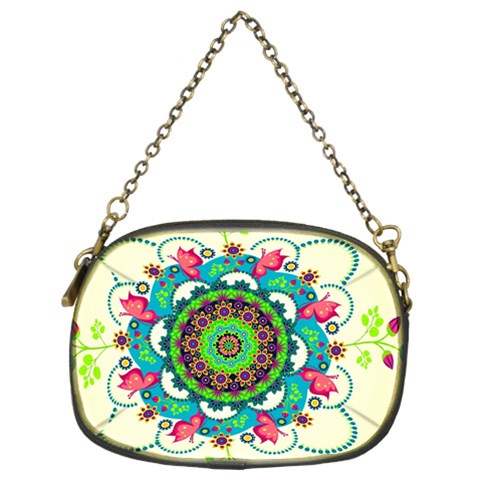 Mandala Flowers, Abstract, Butterflies, Floral, Pattern Chain Purse (Two Sides) from ArtsNow.com Back