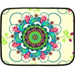 Mandala Flowers, Abstract, Butterflies, Floral, Pattern Fleece Blanket (Mini)