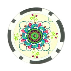 Mandala Flowers, Abstract, Butterflies, Floral, Pattern Poker Chip Card Guard (10 pack) from ArtsNow.com Front