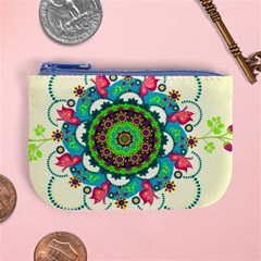 Mandala Flowers, Abstract, Butterflies, Floral, Pattern Mini Coin Purse from ArtsNow.com Front