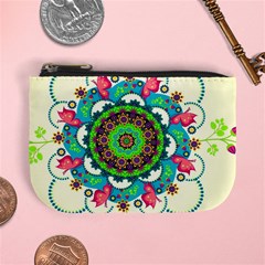 Mandala Flowers, Abstract, Butterflies, Floral, Pattern Mini Coin Purse from ArtsNow.com Front