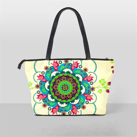 Mandala Flowers, Abstract, Butterflies, Floral, Pattern Classic Shoulder Handbag from ArtsNow.com Back