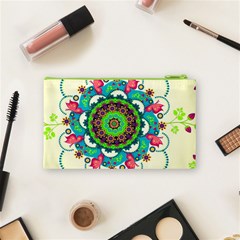 Mandala Flowers, Abstract, Butterflies, Floral, Pattern Cosmetic Bag (Small) from ArtsNow.com Back