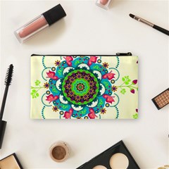 Mandala Flowers, Abstract, Butterflies, Floral, Pattern Cosmetic Bag (Small) from ArtsNow.com Back