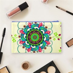 Mandala Flowers, Abstract, Butterflies, Floral, Pattern Cosmetic Bag (Medium) from ArtsNow.com Back