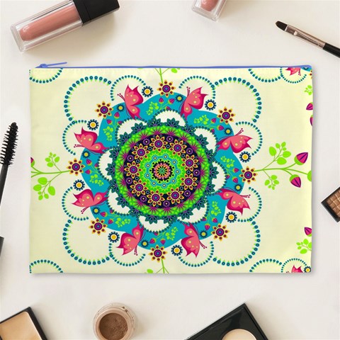 Mandala Flowers, Abstract, Butterflies, Floral, Pattern Cosmetic Bag (XL) from ArtsNow.com Front