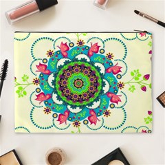 Mandala Flowers, Abstract, Butterflies, Floral, Pattern Cosmetic Bag (XL) from ArtsNow.com Back