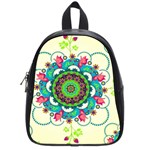 Mandala Flowers, Abstract, Butterflies, Floral, Pattern School Bag (Small)