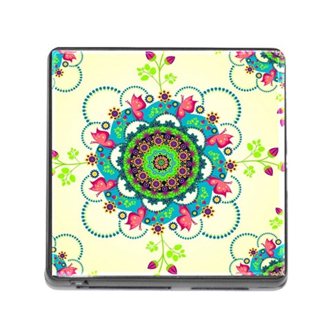 Mandala Flowers, Abstract, Butterflies, Floral, Pattern Memory Card Reader (Square 5 Slot) from ArtsNow.com Front