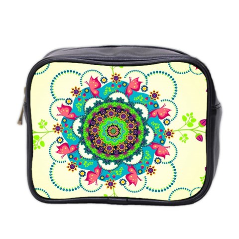 Mandala Flowers, Abstract, Butterflies, Floral, Pattern Mini Toiletries Bag (Two Sides) from ArtsNow.com Front