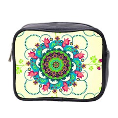 Mandala Flowers, Abstract, Butterflies, Floral, Pattern Mini Toiletries Bag (Two Sides) from ArtsNow.com Front