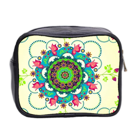 Mandala Flowers, Abstract, Butterflies, Floral, Pattern Mini Toiletries Bag (Two Sides) from ArtsNow.com Back