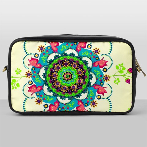 Mandala Flowers, Abstract, Butterflies, Floral, Pattern Toiletries Bag (One Side) from ArtsNow.com Front