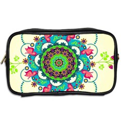 Mandala Flowers, Abstract, Butterflies, Floral, Pattern Toiletries Bag (Two Sides) from ArtsNow.com Back