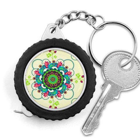 Mandala Flowers, Abstract, Butterflies, Floral, Pattern Measuring Tape from ArtsNow.com Front