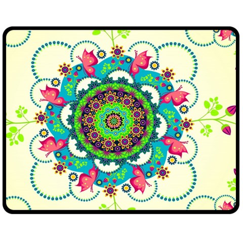 Mandala Flowers, Abstract, Butterflies, Floral, Pattern Fleece Blanket (Medium) from ArtsNow.com 60 x50  Blanket Front