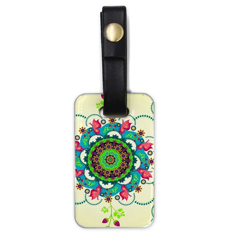 Mandala Flowers, Abstract, Butterflies, Floral, Pattern Luggage Tag (one side) from ArtsNow.com Front