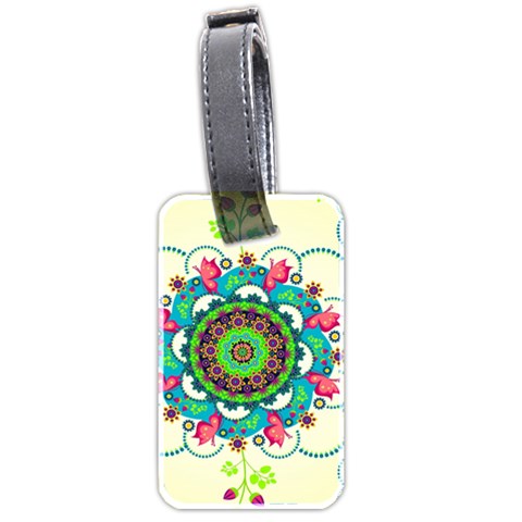 Mandala Flowers, Abstract, Butterflies, Floral, Pattern Luggage Tag (two sides) from ArtsNow.com Front