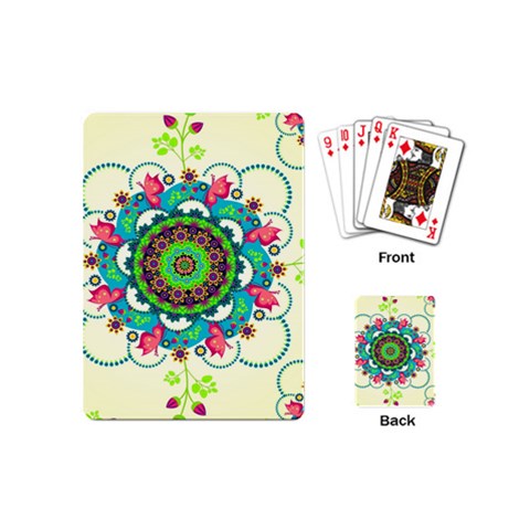 Mandala Flowers, Abstract, Butterflies, Floral, Pattern Playing Cards Single Design (Mini) from ArtsNow.com Back