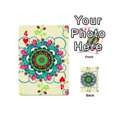 Mandala Flowers, Abstract, Butterflies, Floral, Pattern Playing Cards 54 Designs (Mini) from ArtsNow.com Front - Heart4