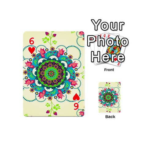 Mandala Flowers, Abstract, Butterflies, Floral, Pattern Playing Cards 54 Designs (Mini) from ArtsNow.com Front - Heart6