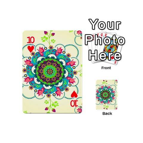 Mandala Flowers, Abstract, Butterflies, Floral, Pattern Playing Cards 54 Designs (Mini) from ArtsNow.com Front - Heart10