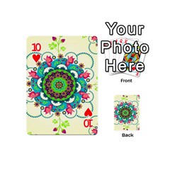 Mandala Flowers, Abstract, Butterflies, Floral, Pattern Playing Cards 54 Designs (Mini) from ArtsNow.com Front - Heart10