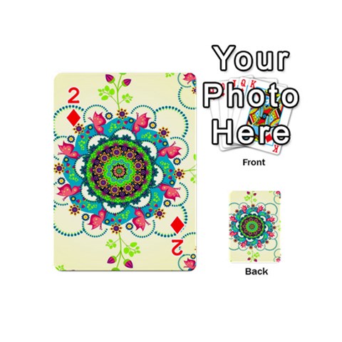 Mandala Flowers, Abstract, Butterflies, Floral, Pattern Playing Cards 54 Designs (Mini) from ArtsNow.com Front - Diamond2