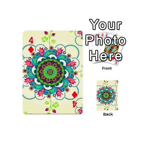 Mandala Flowers, Abstract, Butterflies, Floral, Pattern Playing Cards 54 Designs (Mini) from ArtsNow.com Front - Diamond4