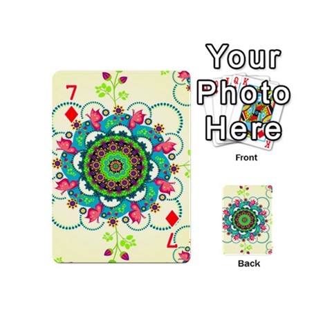 Mandala Flowers, Abstract, Butterflies, Floral, Pattern Playing Cards 54 Designs (Mini) from ArtsNow.com Front - Diamond7