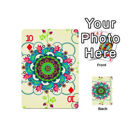 Mandala Flowers, Abstract, Butterflies, Floral, Pattern Playing Cards 54 Designs (Mini) from ArtsNow.com Front - Diamond10