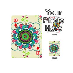 Mandala Flowers, Abstract, Butterflies, Floral, Pattern Playing Cards 54 Designs (Mini) from ArtsNow.com Front - Diamond10