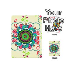 Mandala Flowers, Abstract, Butterflies, Floral, Pattern Playing Cards 54 Designs (Mini) from ArtsNow.com Front - Joker2