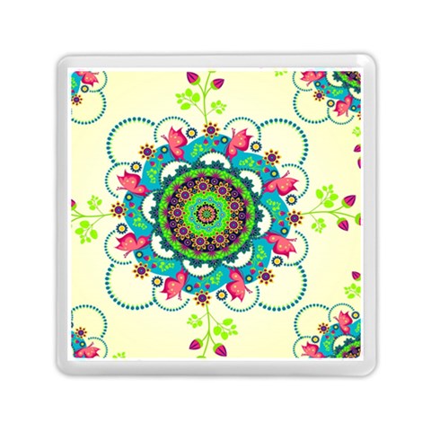 Mandala Flowers, Abstract, Butterflies, Floral, Pattern Memory Card Reader (Square) from ArtsNow.com Front