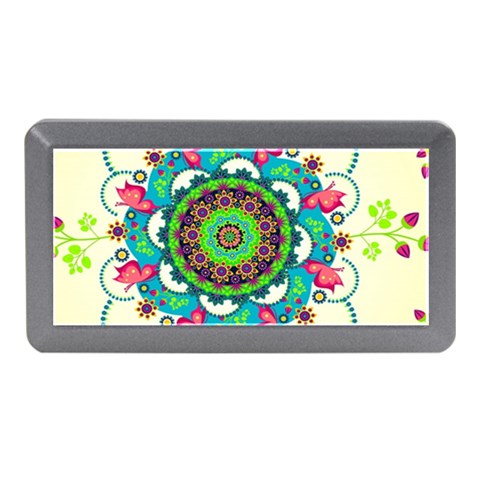 Mandala Flowers, Abstract, Butterflies, Floral, Pattern Memory Card Reader (Mini) from ArtsNow.com Front